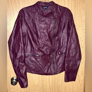 Torrid Asymmetrical Zip Up Faux Leather Purple Hue Jacket Size 1